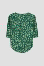 Womens Floral Print Button Front Blouse