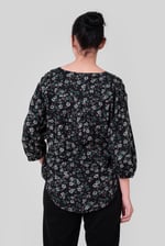 Womens Floral Print Button Front Blouse