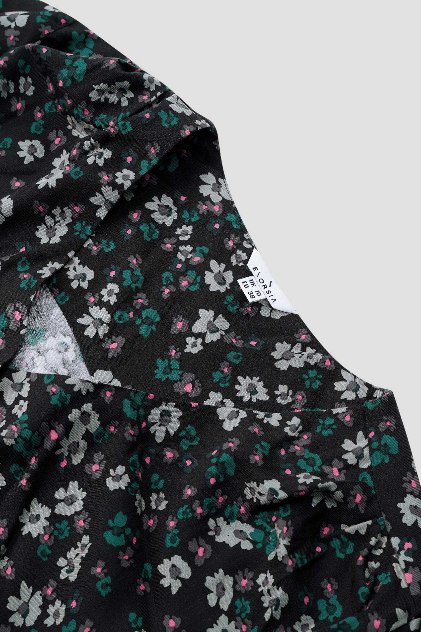 Womens Floral Print Button Front Blouse