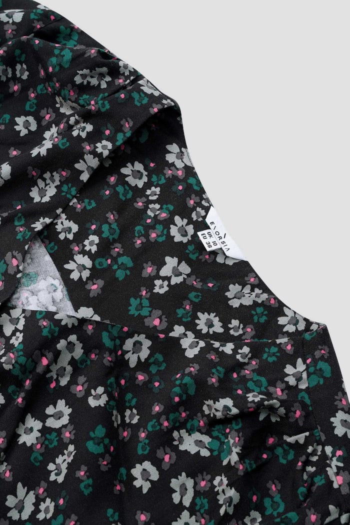 Womens Floral Print Button Front Blouse