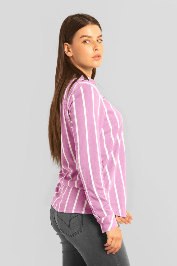 Long Sleeve Striped Smart Shirt