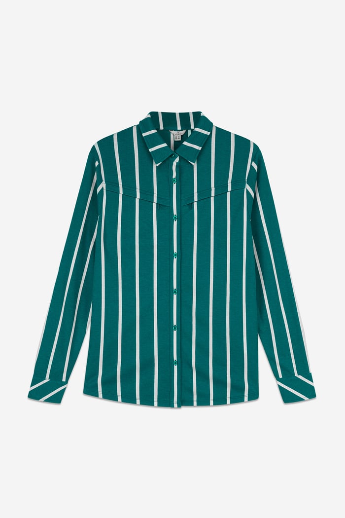 Long Sleeve Striped Smart Shirt