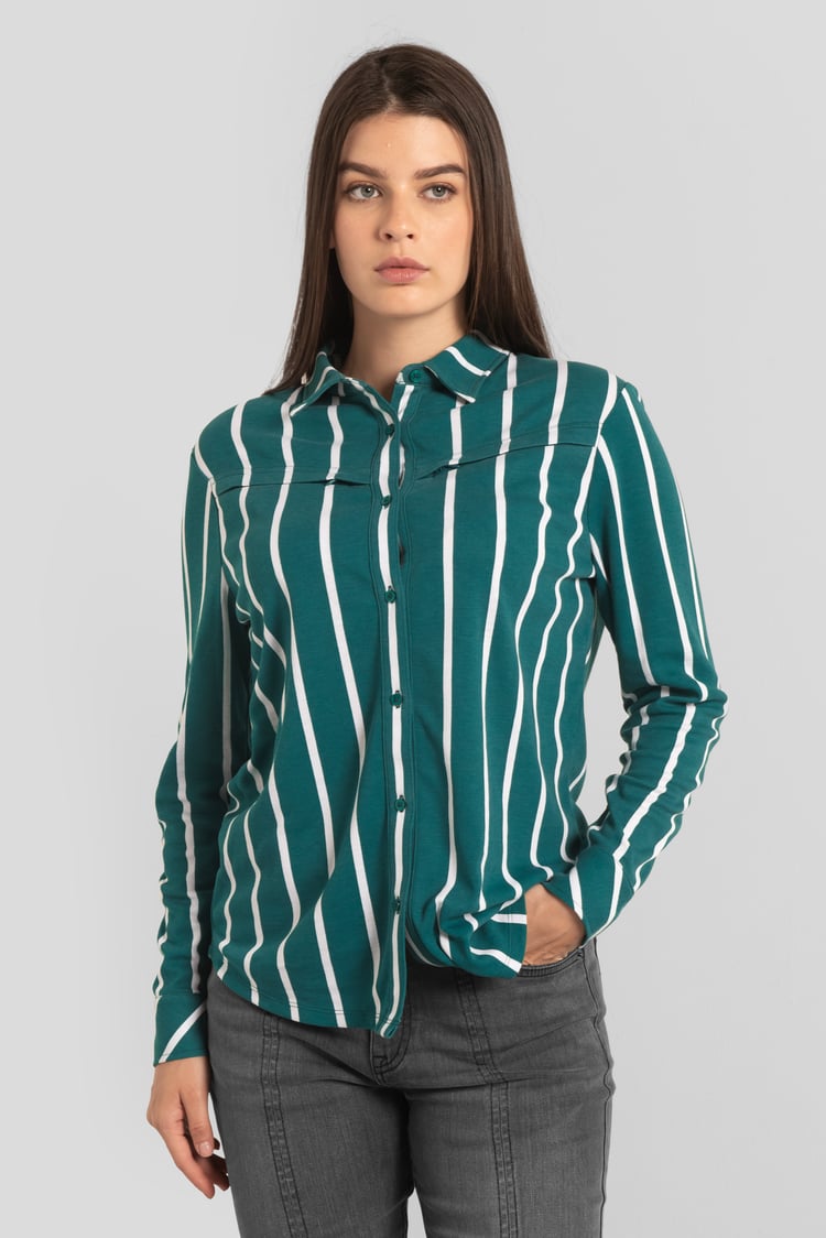 Long Sleeve Striped Smart Shirt