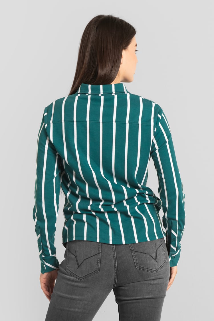 Long Sleeve Striped Smart Shirt