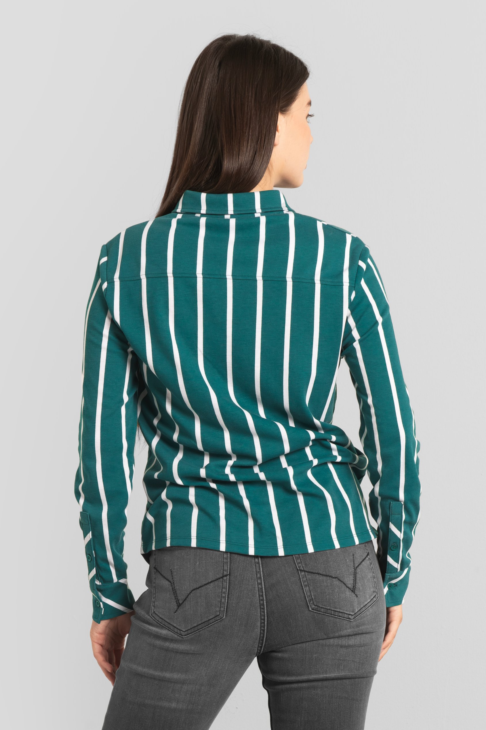 Long Sleeve Striped Smart Shirt