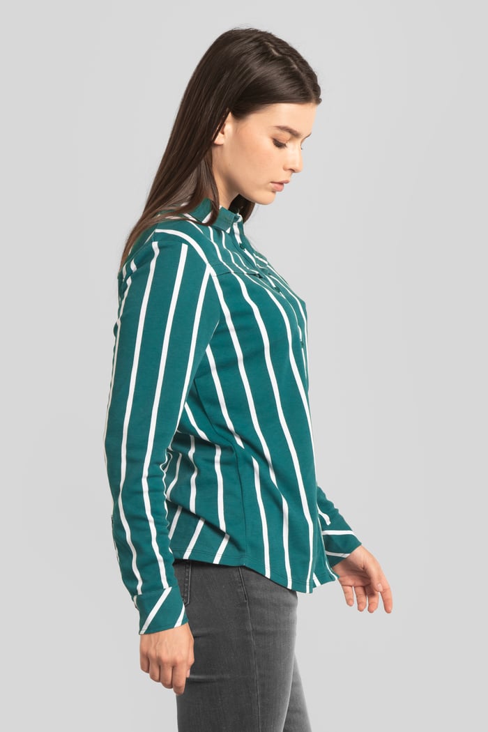 Long Sleeve Striped Smart Shirt