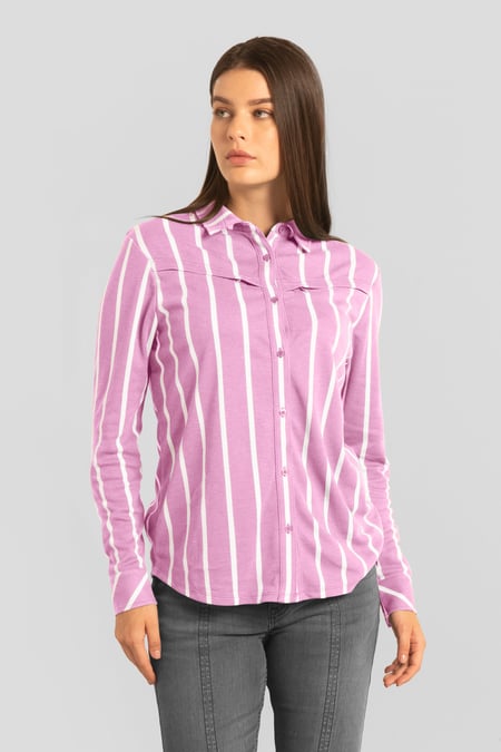 Green Long Sleeve Striped Smart Shirt
