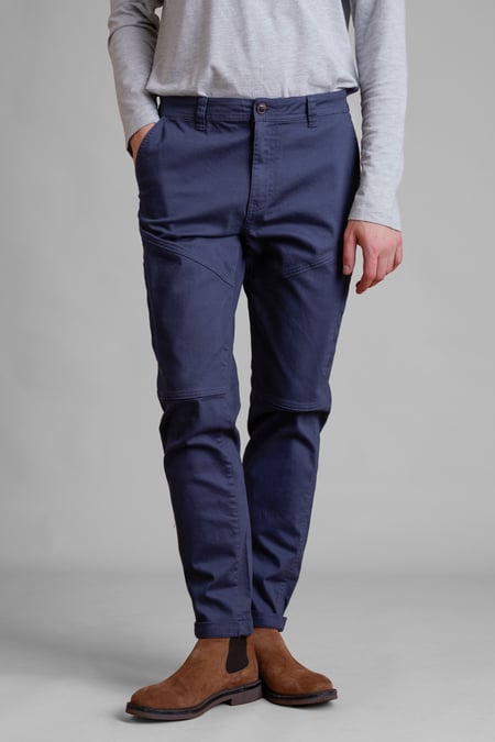 Men's Navy Heritage Utility Cargo Trousers With Zip Detail