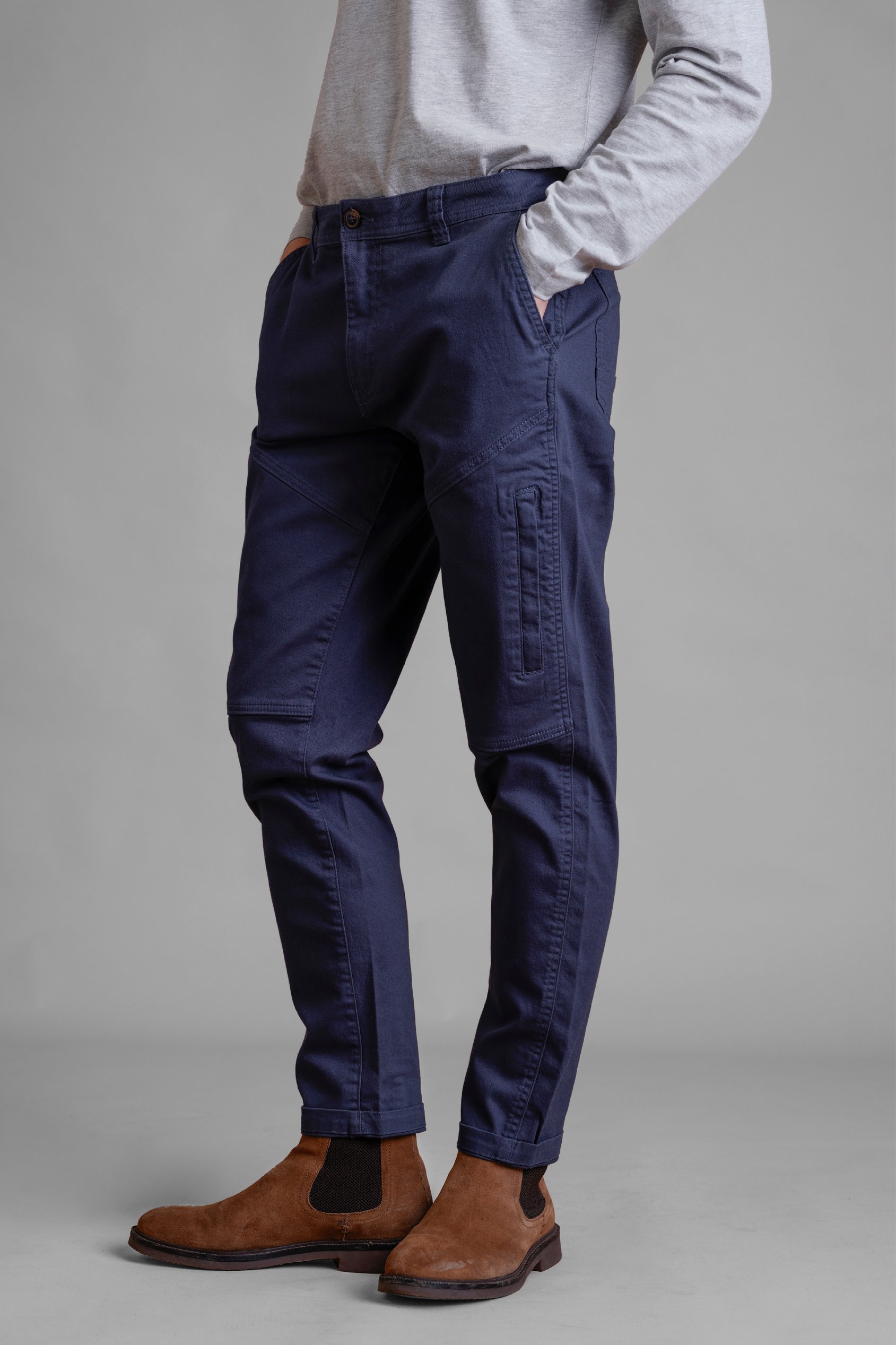 Men's Heritage Utility Cargo Trousers With Zip Detail