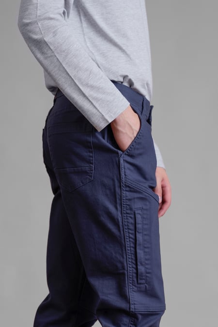 Men's Navy Heritage Utility Cargo Trousers With Zip Detail