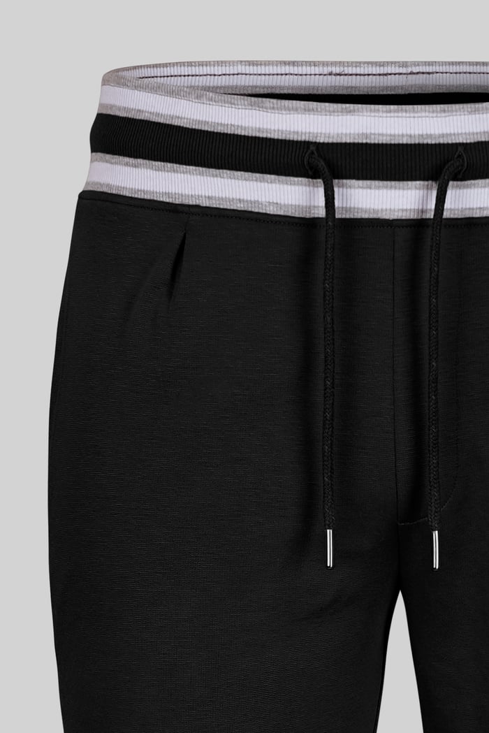 Men's Striped Rib Waistband Jersey Trouser