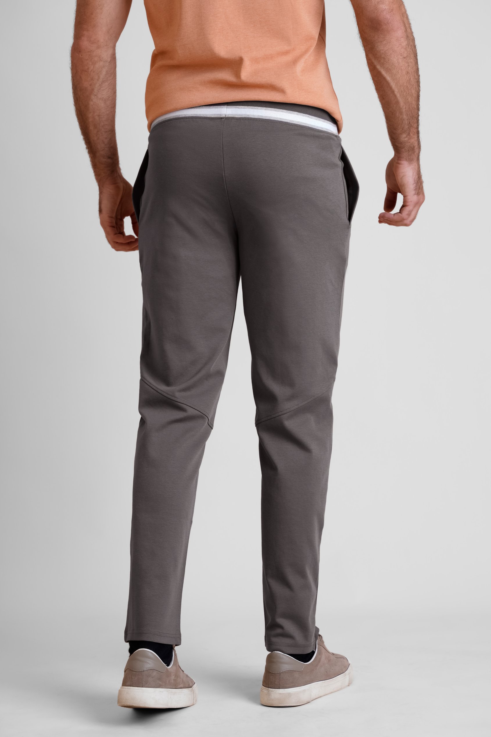 Men's Striped Rib Waistband Jersey Trouser