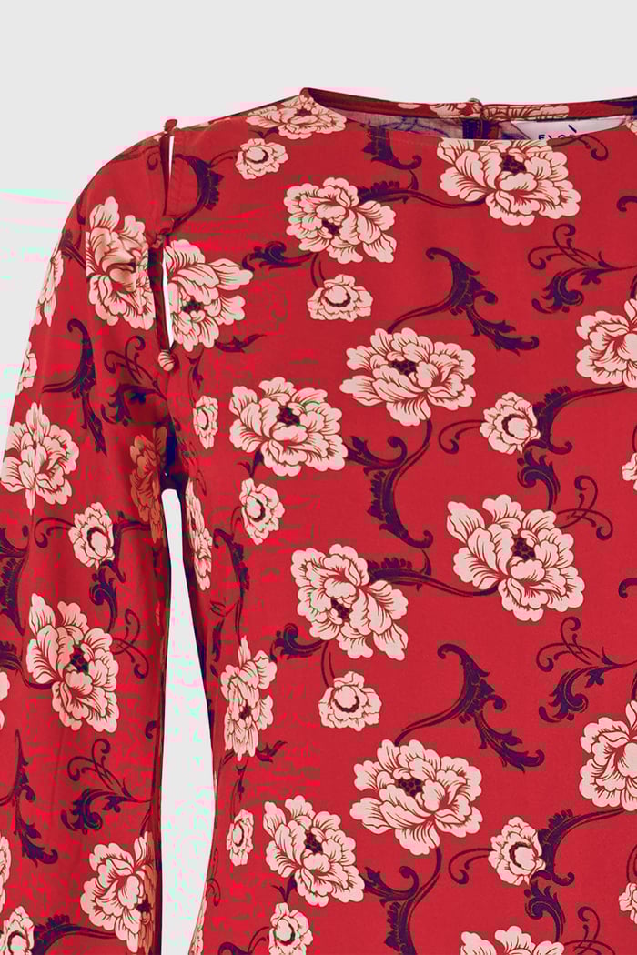 Floral Elegance Maxi Dress With Removable Sleeve