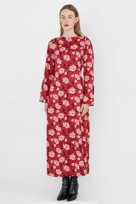 Floral Elegance Maxi Dress With Removable Sleeve