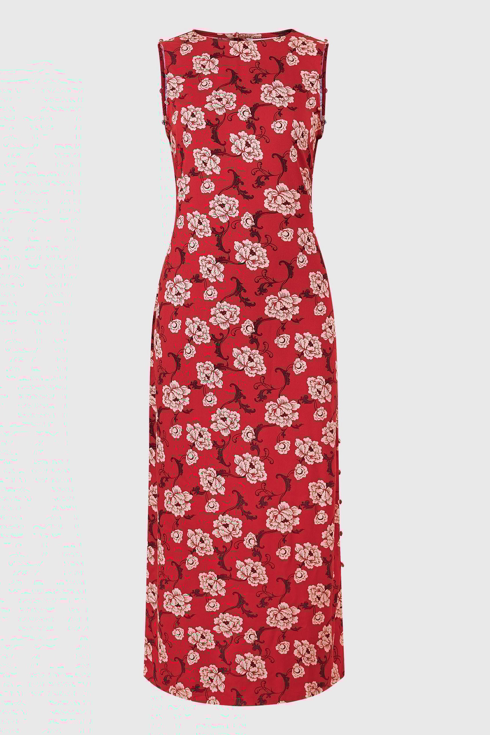 Floral Elegance Maxi Dress With Removable Sleeve