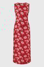 Floral Elegance Maxi Dress With Removable Sleeve