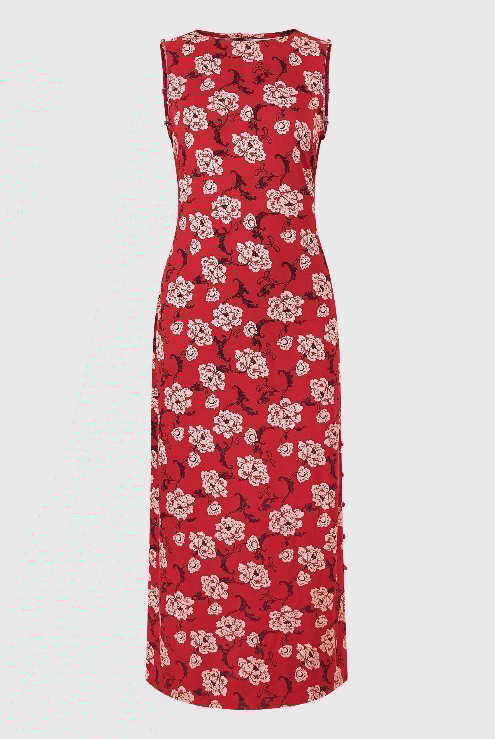 Floral Elegance Maxi Dress With Removable Sleeve