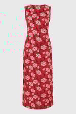 Floral Elegance Maxi Dress With Removable Sleeve