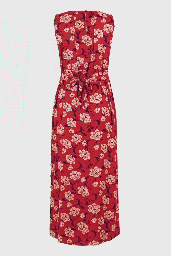 Floral Elegance Maxi Dress With Removable Sleeve