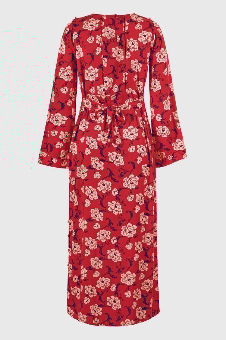 Floral Elegance Maxi Dress With Removable Sleeve