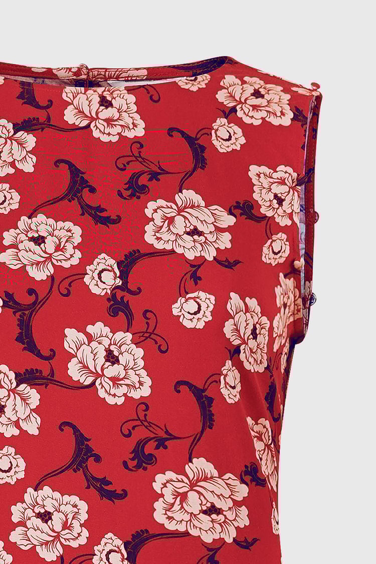 Floral Elegance Maxi Dress With Removable Sleeve