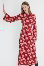 Floral Elegance Maxi Dress With Removable Sleeve