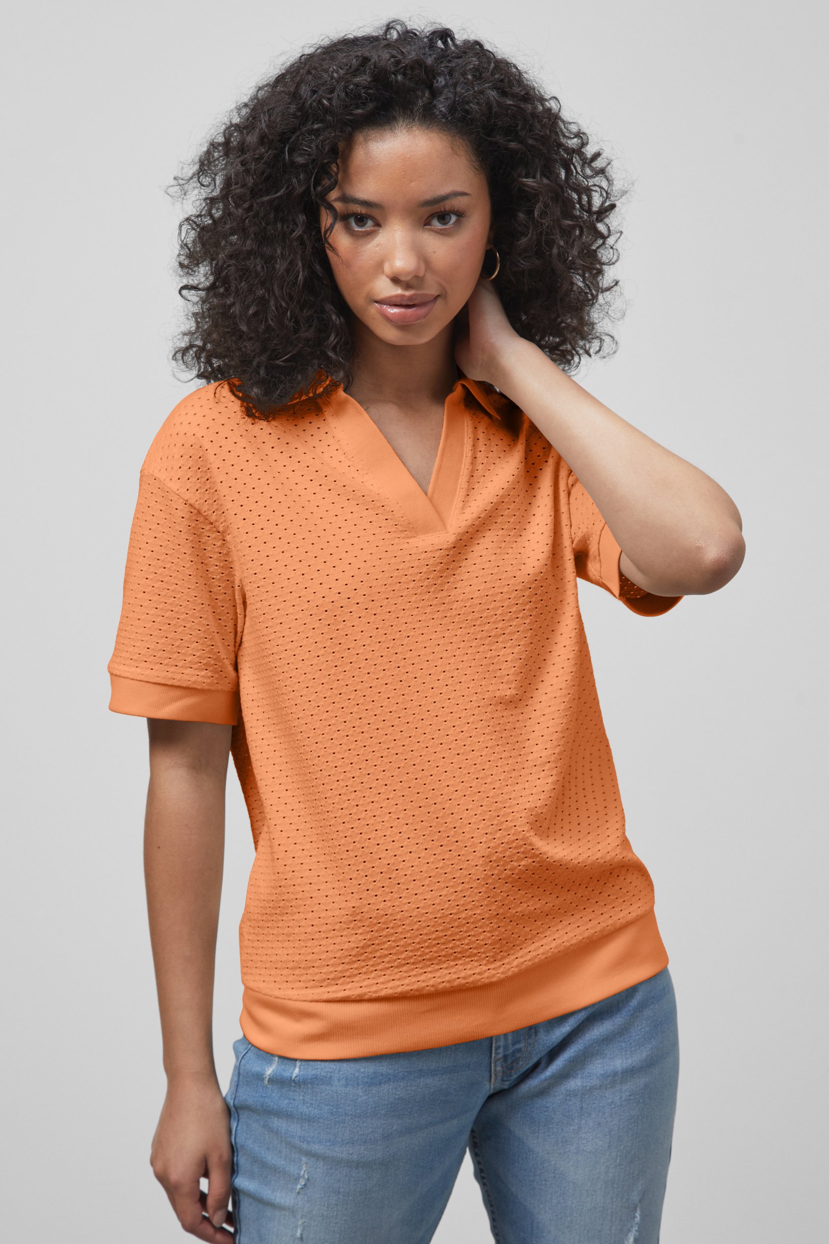 Mesh Textured Polo Shirts
