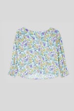 Printed Flute Sleeve Blouse