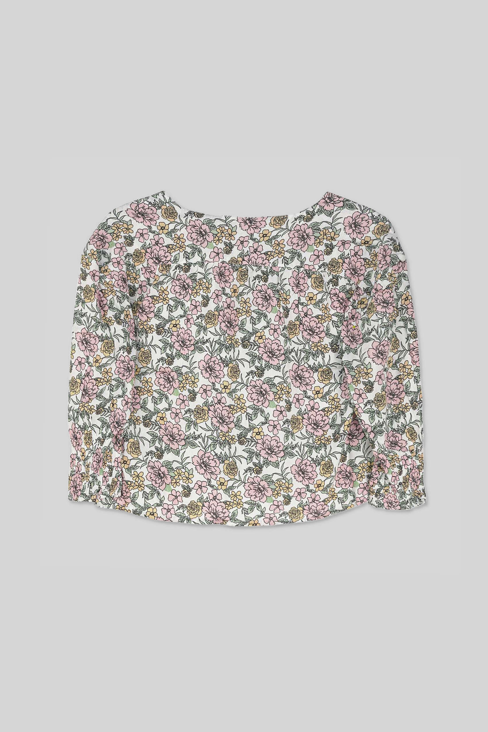 Printed Flute Sleeve Blouse