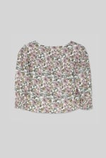 Printed Flute Sleeve Blouse