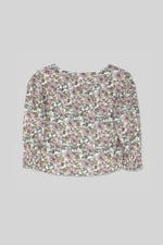 Printed Flute Sleeve Blouse