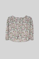 Printed Flute Sleeve Blouse