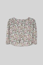 Printed Flute Sleeve Blouse