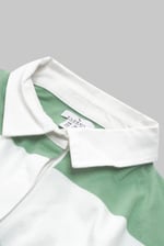 Raw Edge Hem Crop Striped Poloshirt YD