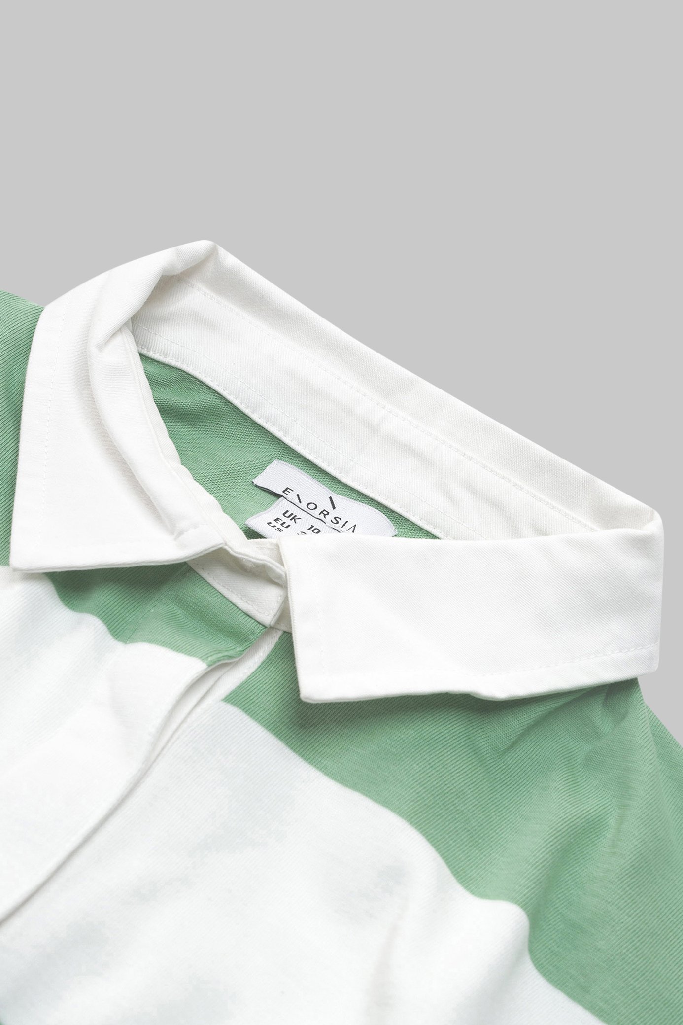 Raw Edge Hem Crop Striped Poloshirt YD