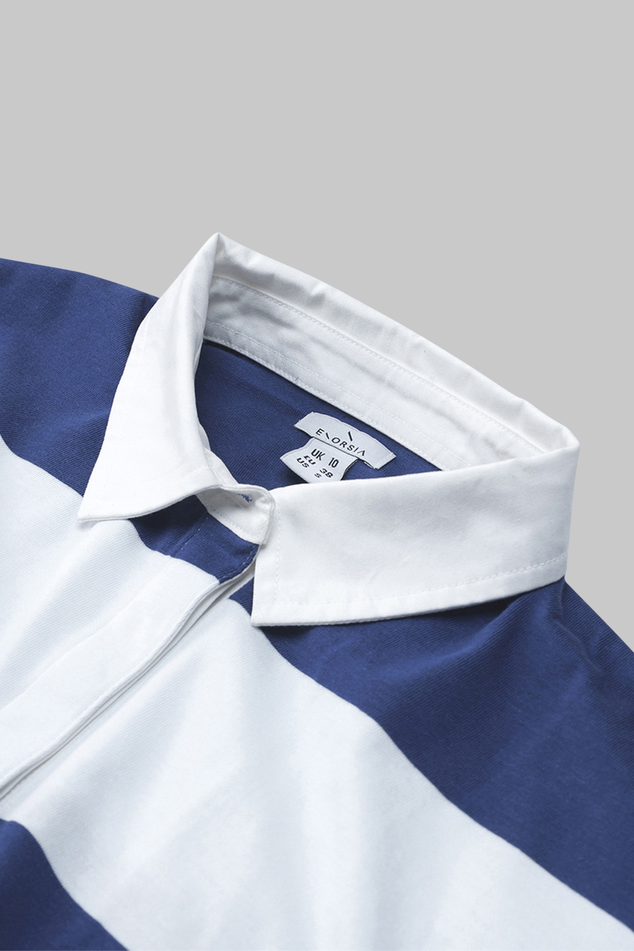 Raw Edge Hem Crop Striped Poloshirt YD