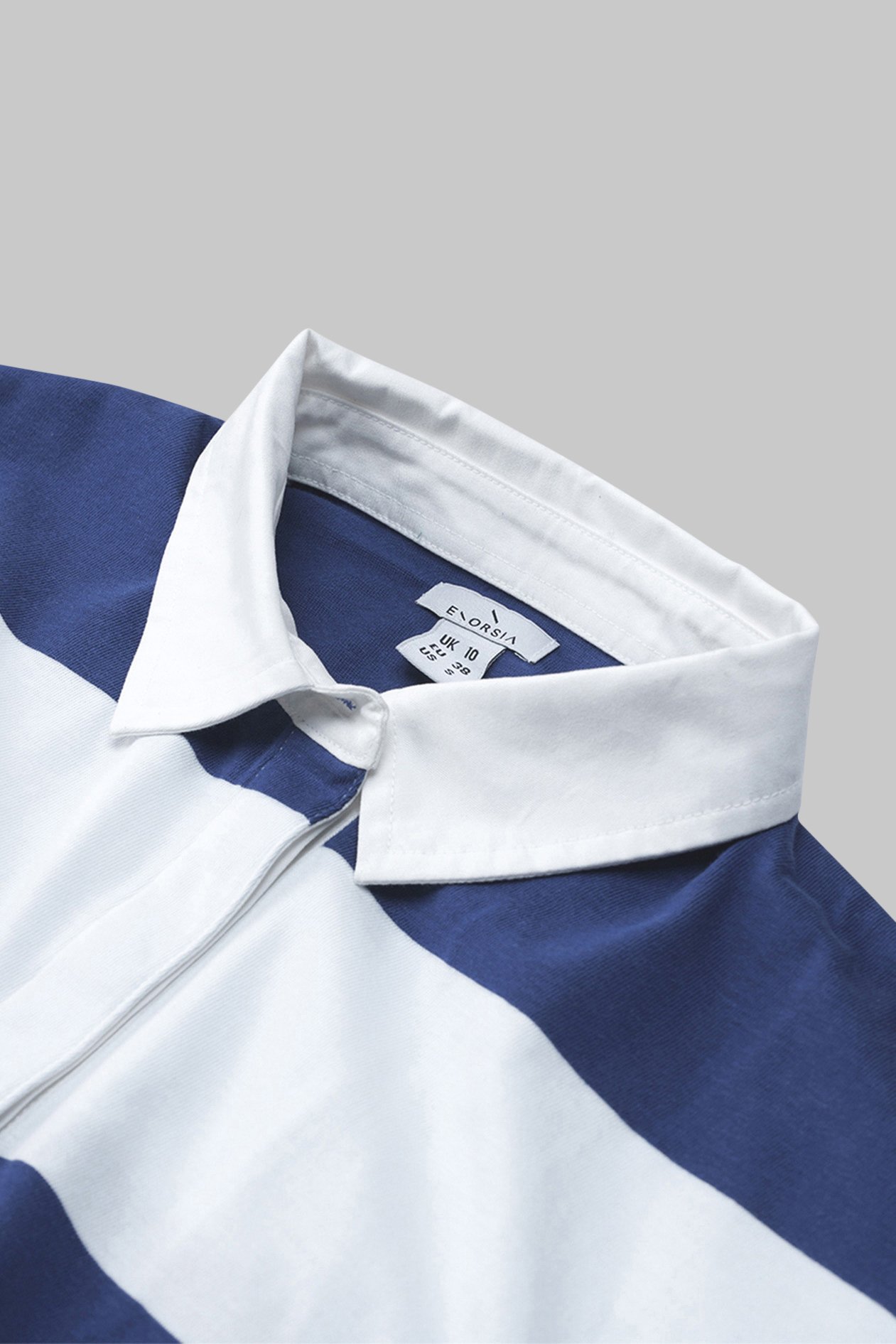 Raw Edge Hem Crop Striped Poloshirt YD