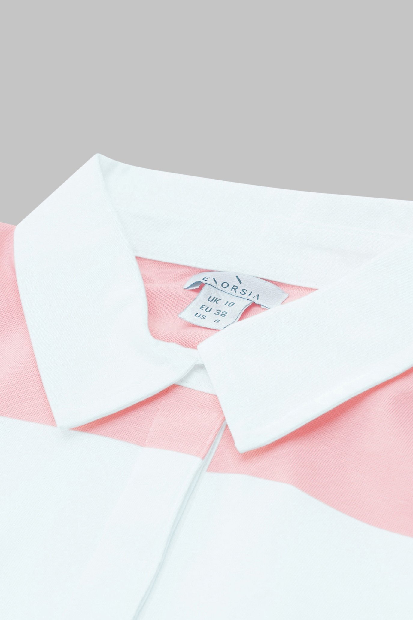 Raw Edge Hem Crop Striped Poloshirt YD