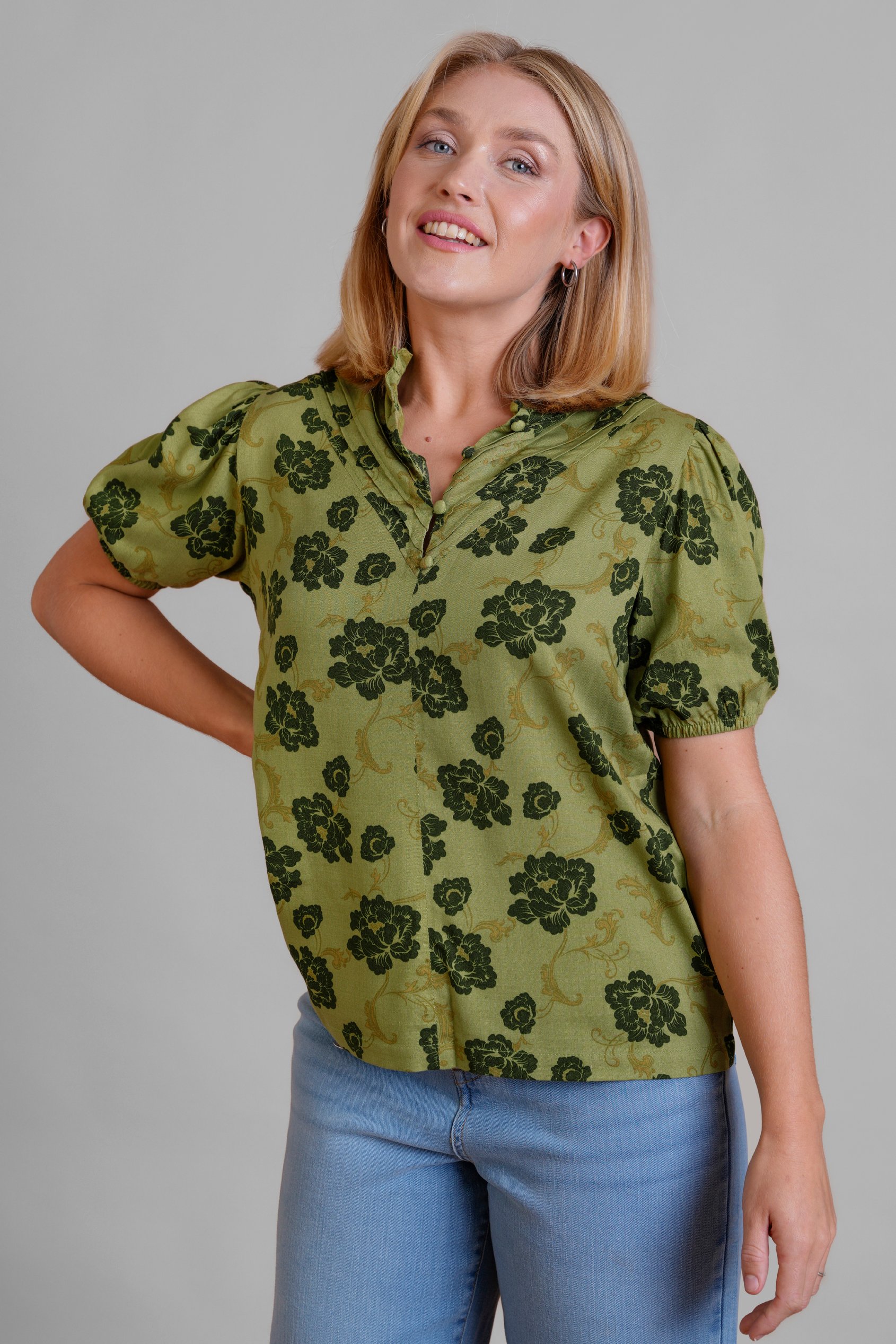 Floral Print Short Sleeve Tops