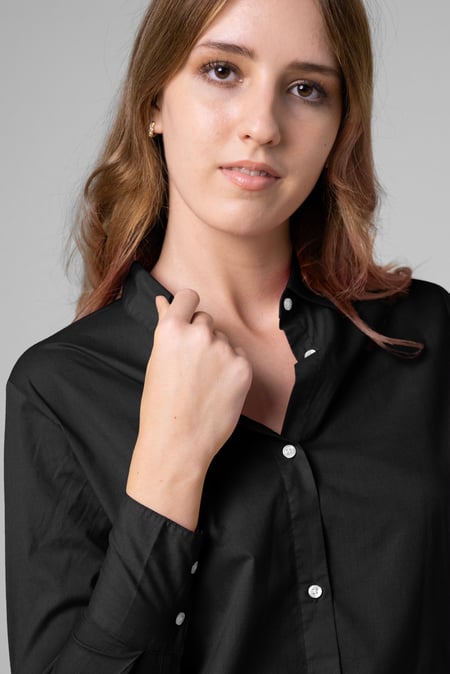 Womens Black Long Sleeve Work Shirt