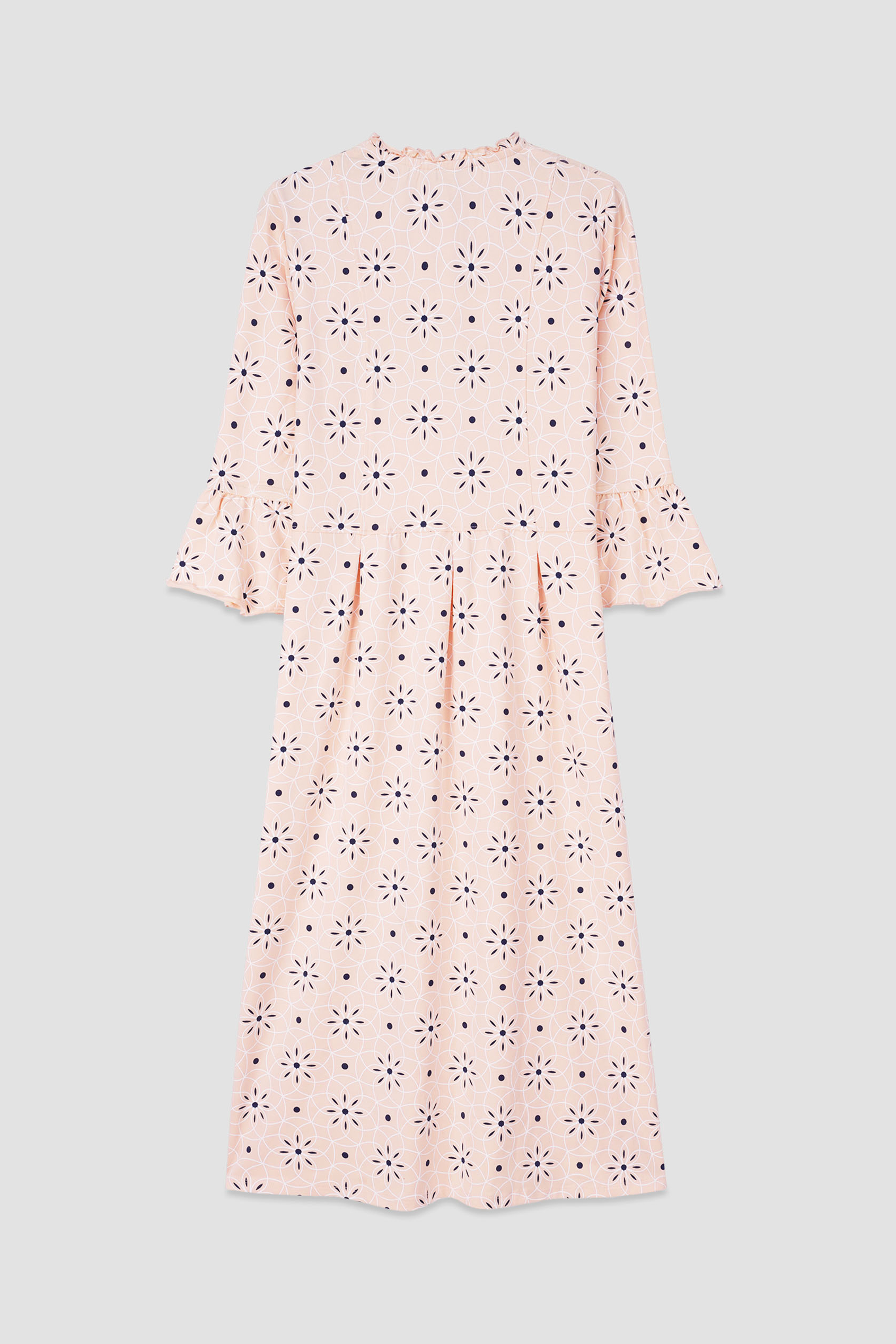 Ditsy Floral Flounce Sleeve Midi Dress