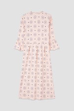 Ditsy Floral Flounce Sleeve Midi Dress