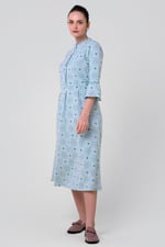 Ditsy Floral Flounce Sleeve Midi Dress