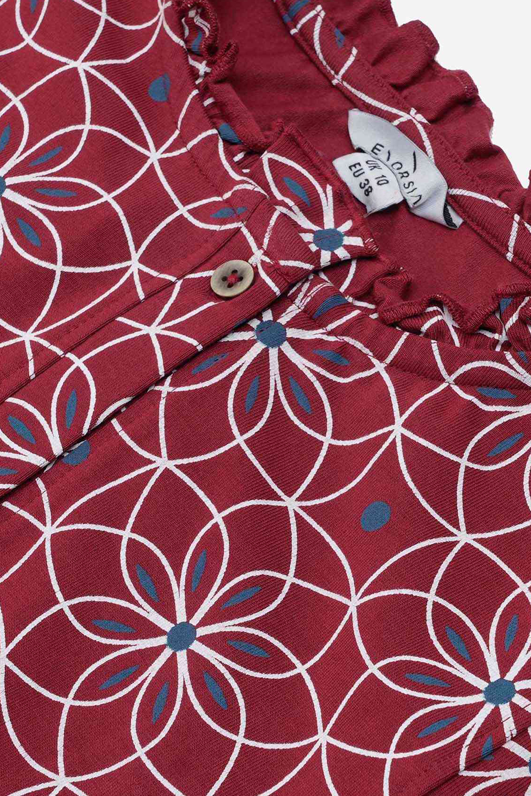 Ditsy Floral Flounce Sleeve Midi Dress