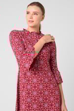 Ditsy Floral Flounce Sleeve Midi Dress