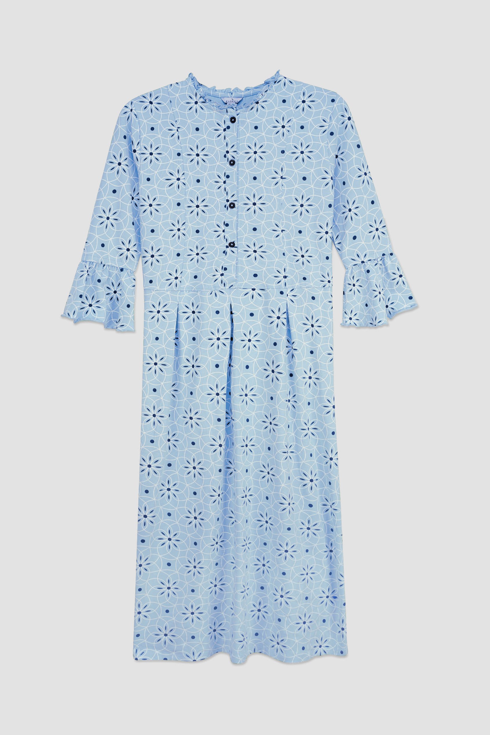 Ditsy Floral Flounce Sleeve Midi Dress