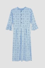 Ditsy Floral Flounce Sleeve Midi Dress