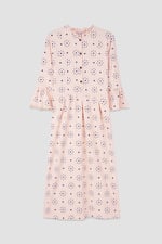 Ditsy Floral Flounce Sleeve Midi Dress