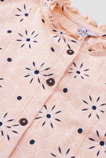 Ditsy Floral Flounce Sleeve Midi Dress