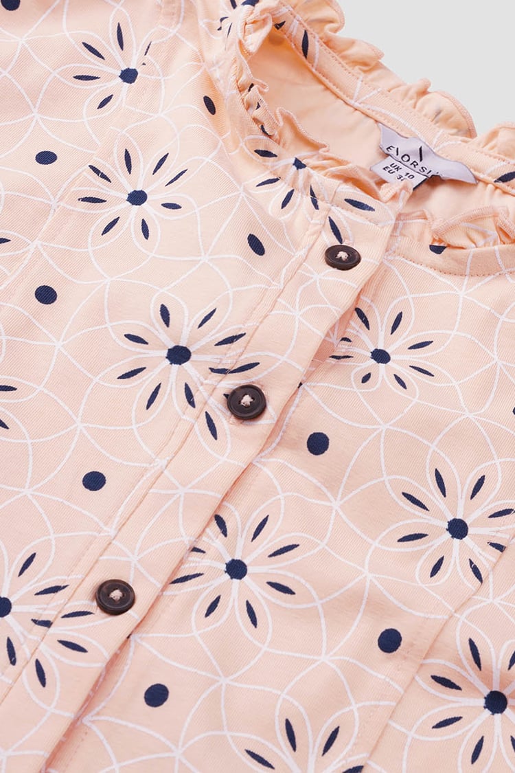 Ditsy Floral Flounce Sleeve Midi Dress